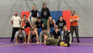 Heather Spaulding/staff photo.
Wolverines wrestling team.
From left to right, top row: Coach Shane Bison, Millie Nibler, Chelsea Pittman and coach Michael Davis
Second row: Grayson Mathews, Clara Borner, Liz Hough and Vannessa Chambers
Front row: Henry Pope, Ash Hamlin, Boaz Moses, Isabelle Dirksema and coach Sabrina Bremer with head coach Tad Bremer in front.