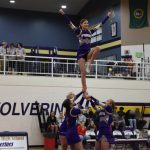 John Stimpson photo.
Wolverine Cheer team keeps spirits up.
