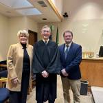 Contributed photo. 
Kari McVeigh, Judge Alan Hancock and Justin Paulsen.