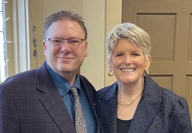 Contributed photo.
New mayor Evan Perrollaz and County Council Chair Kari McVeigh.