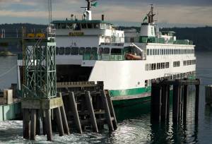 Darrell Kirk photo.
A Washington State Ferry at the Orcas Island dock.
