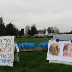 Contributed photo.
Signs and blue flags commemorating the child fatalities and near-fatalities since the Keeping Families Together Act passed in 2021.