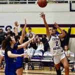 John Stimpson photo.
Atziry Orozco Jimenez, #2, drives the baseline for a two-point score.