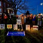 Contributed photo by Ronda Bishop 
A few who attended the vigil, staying into the cold evening.