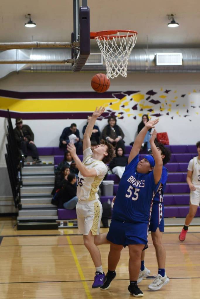 Contributed photo by John Stimpson
Parker Alyward, #35, gets a two-point basket.