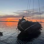 Contributed photo.
Aug. 13, 2022: The 58-foot fishing boat Aleutian Isle sank off the west side of San Juan Island, taking 2,500 gallons of diesel and a mass of nets and rigging down with it, generating a 1,500-foot slick right in the migration path of the Southern Resident orcas. IOSA was first on the scene, provided early reports to USCG and other agencies and supplied vital equipment to the massive multiagency multicontractor cleanup operation that followed.