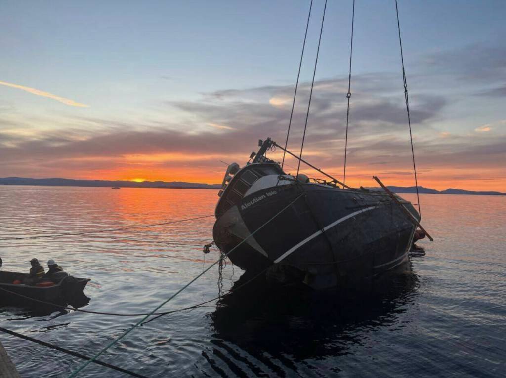 Contributed photo.
Aug. 13, 2022: The 58-foot fishing boat Aleutian Isle sank off the west side of San Juan Island, taking 2,500 gallons of diesel and a mass of nets and rigging down with it, generating a 1,500-foot slick right in the migration path of the Southern Resident orcas. IOSA was first on the scene, provided early reports to USCG and other agencies and supplied vital equipment to the massive multiagency multicontractor cleanup operation that followed.