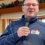 Heather Spaulding/staff photo.
Town of Friday Harbor Mayor Evan Perrollaz talks to Chamber members.