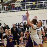 Contributed photo by John Stimpson
Ila Allen, #20, shoots for a two-point layup.