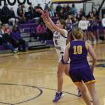 Contributed photo by John Stimpson
Lyla Ovenell,#4, shoots for two points.
