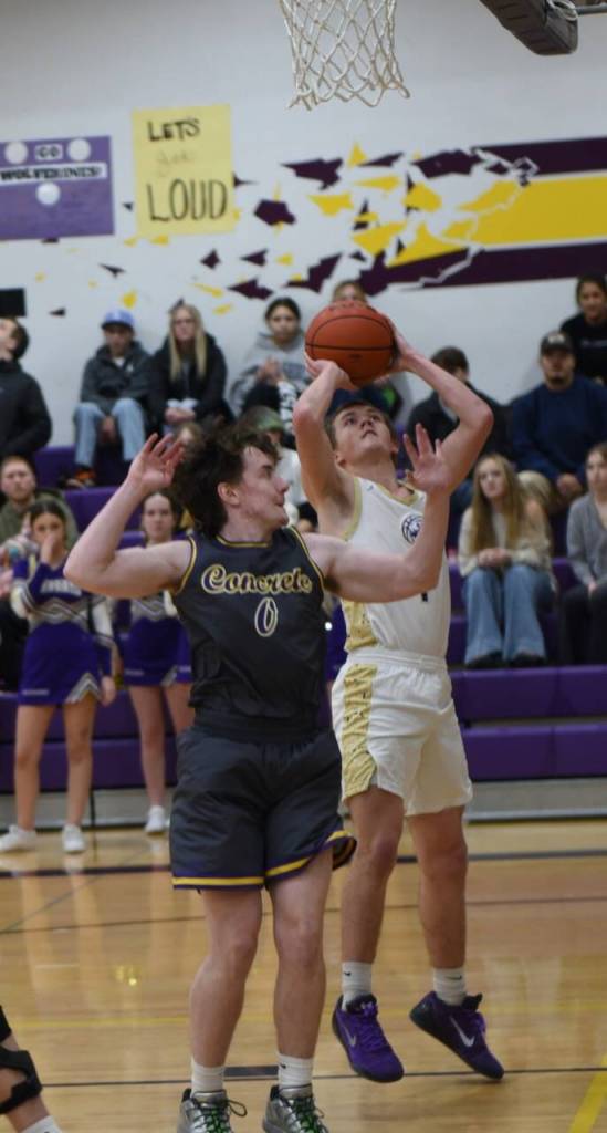 Contributed photo by John Stimpson
Duncan Bogart, #1, with a jump shot for two points.