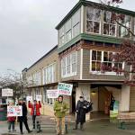 Contributed photo
David Robison and fellow protestors outside the CBP office.