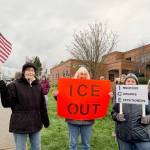 Heather Spaulding \ Staff photo
A group of protesters encouraging defunding ICE.