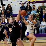 Contributed photo by John Stimpson
Caylee Morton, #3, scores two points underneath.