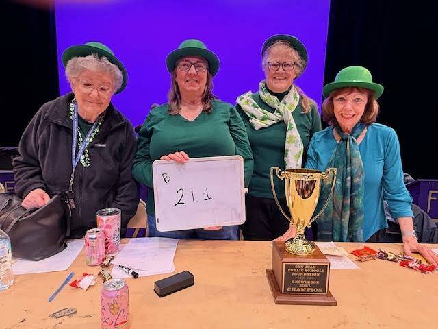 Heather Spaulding/staff photo.
Soroptomists Laura Jo Severson, Lynn Weatherill, Kathy Moss and Eileen Frazer with the trophy.