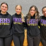 FHHS softballs 2026 seniors (l to r): Anna Gustafson, Brandy Lawson, Jillian Otis and Rylee Drew.