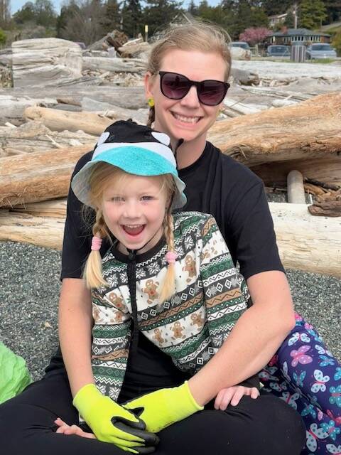 Jessica Hudson and her daughter picked up a variety of plastic and trash at Jackson Beach.