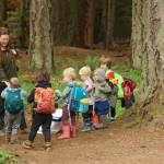 Students and staff at Kaleidosscope Forest School.
