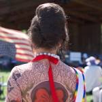 Darrell Kirk photo.
Helena Handbasket attending the No Kings Rally on Orcas 2025.