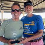 Contributed photo.
One of our many winners, John Moalli (left), with Rotarian Steve Bowman (right).
