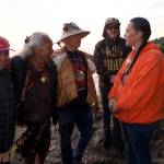 Darrell Kirk/staff photo.
Impromptu Sunset music gathering. Left to right: Josiah French Feld, Kupuna (Uncle Leimana), Paul Chiyokten Wagner, Petroglyph, and Maka Gallinger.